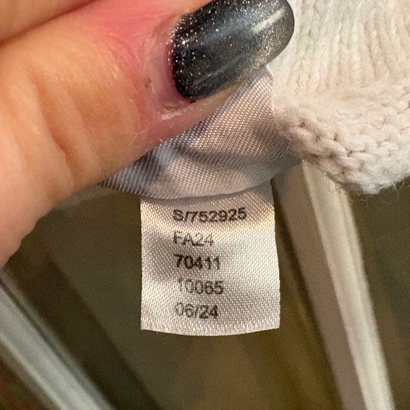 LOFT Cream and Purple Paisley V-Neck Sweater - Picture 3 of 3